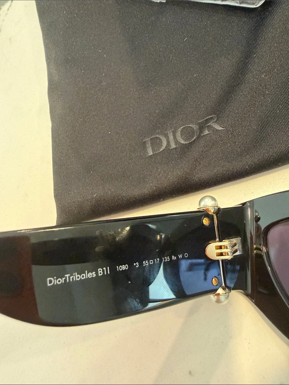 Dior Black Cat-Eye Sunglasses with Dark Lenses